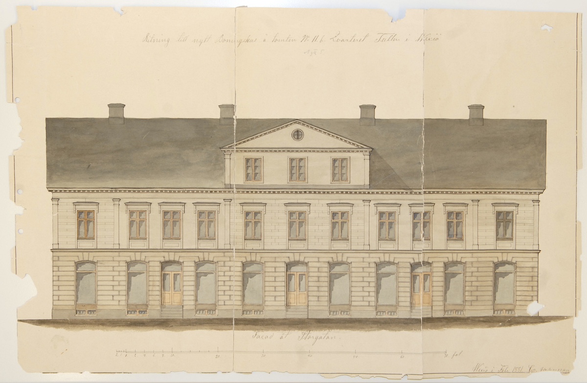 Ritning Tullen 11b Växjö 1881